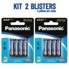 Kit 2 Blisters Pilha AAA Comum Panasonic Zinco Carbono 8 Pilhas 1,5V