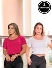 Kit 2 Blusa Cropped Básico Feminino Fitness Academia