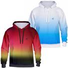 Kit 2 Blusa de frio Moletom feminina masculina Degrade Com Capuz Bolsos Laterais de poliéster