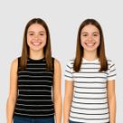 Kit 2 Blusa e Regata Teen Juvenil Casual Listrada Tendência
