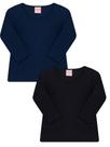 Kit 2 Blusa Menina Manga Longa Infantil Juvenil Meia Estação