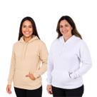 Kit 2 Blusa Moletom Feminino Confortável Macio Com Capuz Flanelado Kit 2 Blusa Moletom Feminino Confortável Macio Com Capuz Flanelado