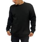 KIT 2 Blusa Moletom Gola Redonda Lisa Basica Unissex - Preto