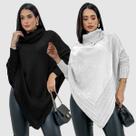 Kit 2 Blusa Poncho Tricot Gola Alta Cacharrel Manga Longa Bico Tendência Inverno Frio 2025 Kit 2 Blusa Poncho Tricot Gola Alta Cacharrel Manga Longa Bico Tendência Inverno Frio 2025