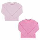 Kit 2 Blusas Em Tricô Bebê Menina Rosa/Pink Fofinho Kit 2 Blusas Em Tricô Bebê Menina Rosa/Pink Fofinho