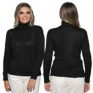 Kit 2 Blusas Feminina de Tricô Manga Longa Gola Alta Casual Inverno