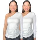 Kit 2 Blusas Feminina Um Ombro Só Mula Manca Manga Longa
