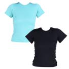 Kit 2 Blusas Femininas Manga Curta Ribana