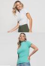 Kit 2 Blusas Gola Alta Comfy Malha Canelada Verde e Branca Kit 2 Blusas Gola Alta Comfy Malha Canelada Verde e Branca