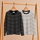 Kit 2 Blusas Manga Longa Feminina Listrada Básica Rovitex