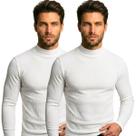 Kit 2 Blusas Masculina Gola Alta Cacharrel Canelada Manga Longa Slim Fit Inverno Elegante