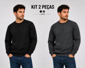 Kit 2 Blusas Moletom Masculino Básico Dalri Conforto P ao GG Tamanho:GGCor:Preta e Grafite