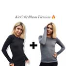 Kit 2 Blusas Segunda Pele Feminina Térmica Peluciada