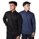Kit 2 Blusas Suéter Meio Zíper com Gola Alta Masculino Manga Longa Inverno Outono Diversas Cores Kit 2 Blusas Suéter Meio Zíper com Gola Alta Masculino Manga Longa Inverno Outono Diversas Cores