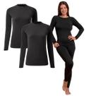 Kit 2 Blusas Térmicas Segunda Pele Manga Longa Inverno Forro Peluciado Frio Masculino Feminino Kit 2 Blusas Térmicas Segunda Pele Manga Longa Inverno Forro Peluciado Frio Masculino Feminino