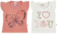 KIT 2 BLUSINHAS MENINAS BEM FRESQUINHAS Nº 1 AO 3 ABRANGE
