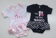 Kit 2 bodies bebê fem estampados Tam: P-M