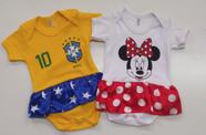 Kit 2 bodies bebê fem estampados Tam: P-M
