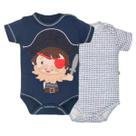 Kit 2 Body Bebê Menino Algodão Bordado Pirata Upi Uli Kit 2 Body Bebê Menino Algodão Bordado Pirata Upi Uli