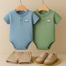 Kit 2 Body Bebê Menino Suedine 100% Algodão Gola Portuguesa Manga Curta Maternidade P M G