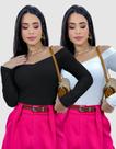 Kit 2 Body Blusa Feminino Ciganinha Ombro Manga Longa Anarruga