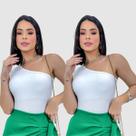 Kit 2 Body Blusa Mula Manca Regata Suplex Moda Gringa Fashion Social Chic