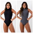 KIT 2 Body Canelado Gola Alta Regata Inverno Verão