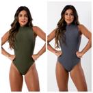 KIT 2 Body Canelado Gola Alta Regata Inverno Verão
