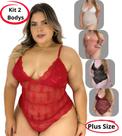 Kit 2 Body De Renda Plus Size Extra Grande Com Forro Confortável