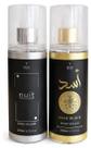 Kit 2 Body Splash Nuit + Asad Black Bello 200ml Perfume Corporal Masculino Árabe