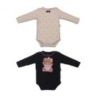 Kit 2 Bodys Bebê Menina Suedine Essencial Lilian Upi Uli -