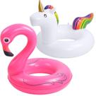 Kit 2 Boias Infláveis Gigante Grande Flamingo E Unicórnio