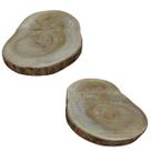 Kit 2 Bolachas Madeira Rústica Casca 26 e 28cm Base Decor