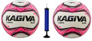 Kit 2 Bolas Campo Kagiva Slick Rosa + 1 Bomba de Ar Kit 2 Bolas Campo Kagiva Slick Rosa + 1 Bomba de Ar