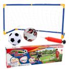 Kit 2 Bolas De Futebol Com Rede Bomba e Trave De Gol Golzinho Grande Brinquedo Infantil De Futebol Para Crianças Esporte