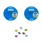 Kit 2 Bolas Gelelé Slime Sonic QuebraCabeça Com Esmeralda do Caos Colecionável