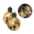 Kit 2 Bolas Natal Luz Led Papai Noel Enfeite Natalino Arvore Kit 2 Bolas Natal Luz Led Papai Noel Enfeite Natalino Arvore