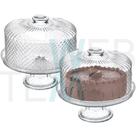 Kit 2 Boleiras de Vidro com Pé e Tampa Bico de Jaca Vitazza Prato 28cm para Bolo Doce Sobremesa Decoração Organização Mesa Posta Elegante Sustentável