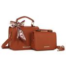 Kit 2 Bolsa Feminina Com Alça De Ombro E Transversal Couro PU + Lenço - 2 Tamanhos Kit 2 Bolsa Feminina Com Alça De Ombro E Transversal Couro PU + Lenço - 2 Tamanhos
