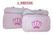 Kit 2 Bolsas Bebê Maternidade Gestante Grande e Média + brinde