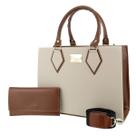 Kit 2 bolsas feminina square alça de mão e transversal com carteira Kit 2 bolsas feminina square alça de mão e transversal com carteira