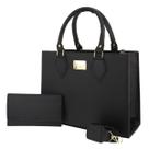 Kit 2 bolsas feminina square alça de mão e transversal com carteira