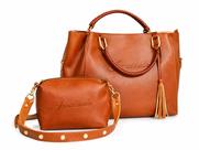 Kit 2 Bolsas Femininas Ombro e Transversal na Cor Caramelo