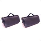 Kit 2 Bolsas Porta Vinho Triplo Couro Preto