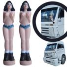 Kit 2 boneca morena decorativa enfeite p/ antena px caminhão