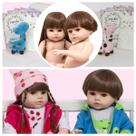 Kit 2 Boneca Reborn Gêmeos Baby Girafinha 46cm 100% Silicone