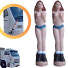 Kit 2 boneca ruiva decorativa enfeite p/ antena px caminhão