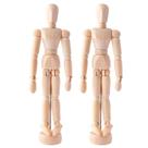 Kit 2 Boneco Madeira Flexível E Articulado 30Cm
