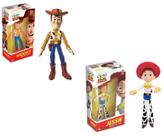 Kit 2 Bonecos Articulados em Vinil Xerife Woody e Cowgirl Jessie 18Cm - Disney Pixar - Toy Story - Lider Brinquedos