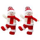 Kit 2 Bonecos de Neve Pelúcia Candy Pendente 23cm Tricô - Magizi